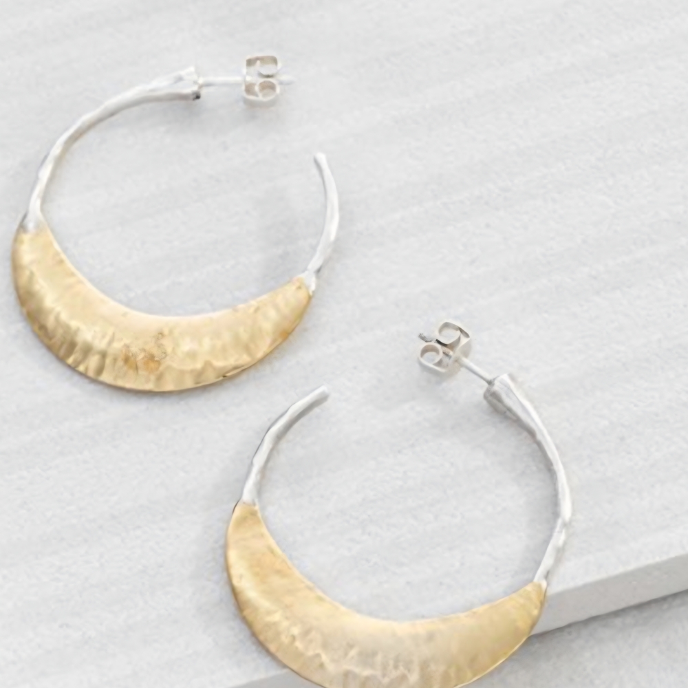 Elegant Gold and Silver Hoop Earrings